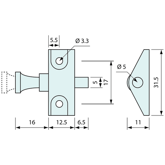 Mini Spring Latch Nylon 5mm