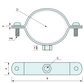 Bolt On Pipe Clamp M8 48mm