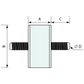 Anti Vibration Mount Ext Plain Steel Thread 40x25 M10