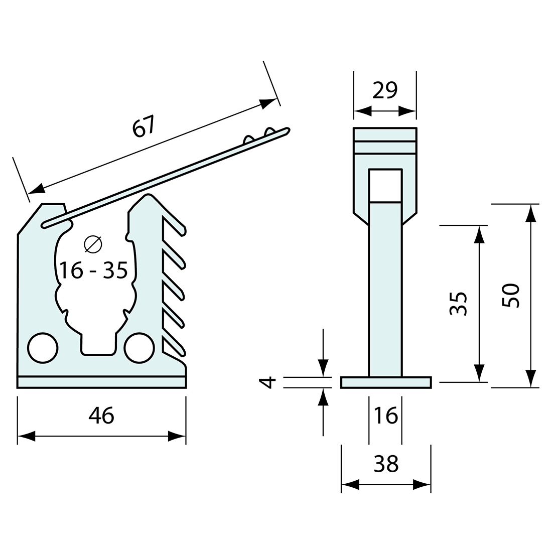 Mini Round Clamp 16 to 35mm Pipe