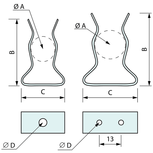 Tool Clip Stainless Steel 10mm to 12mm