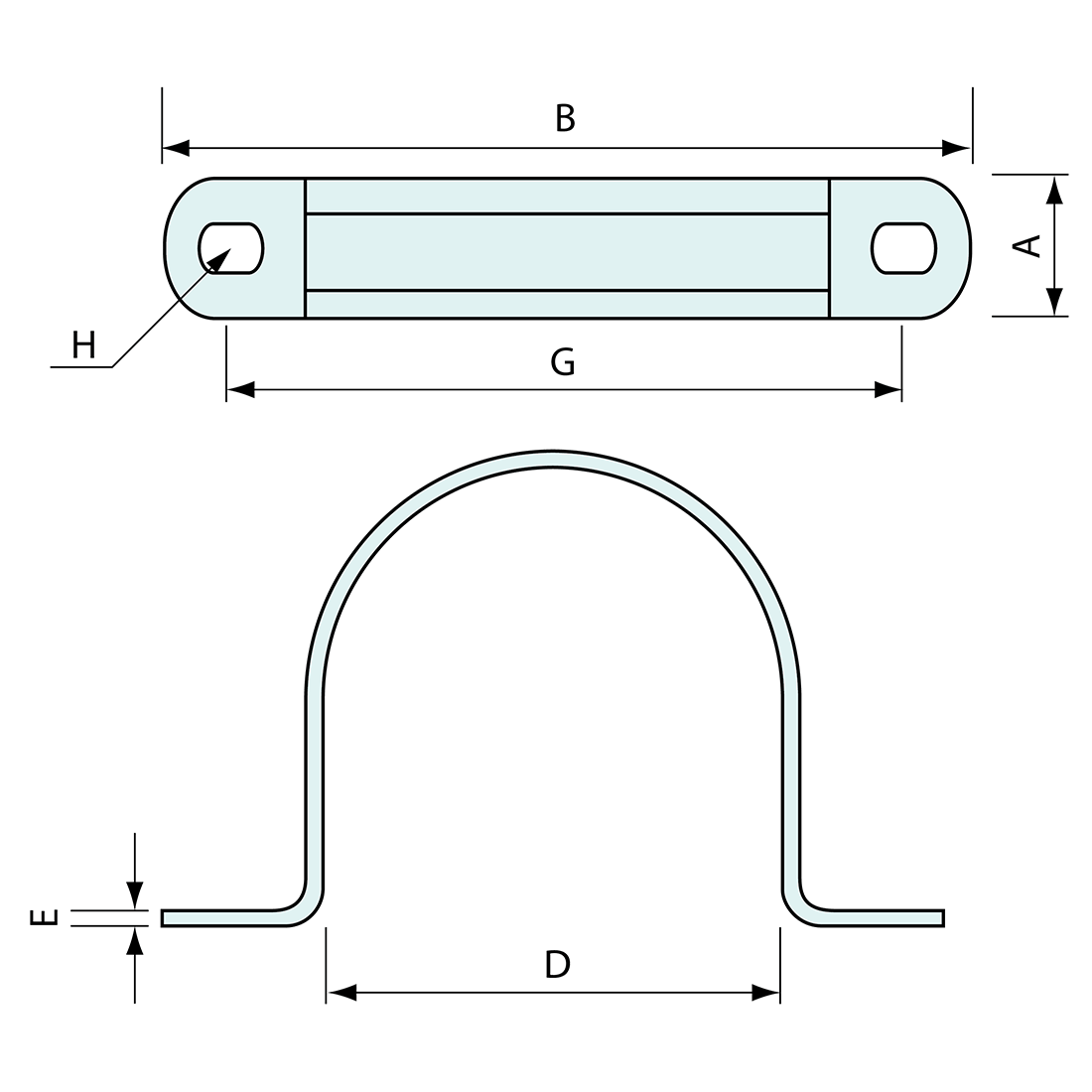 Tube Pipe Clamp Saddle Zinc Plated 32mm