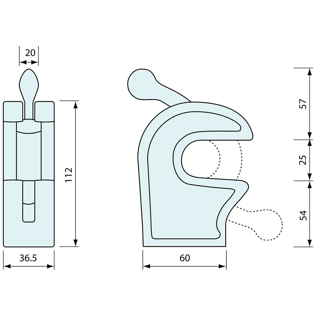 Tail Board Heavy Duty Forged Round Claw 20mm