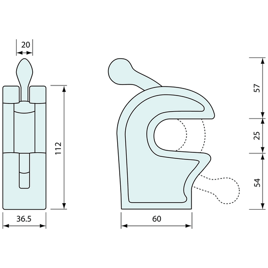 Tail Board Heavy Duty Forged Round Claw 20mm