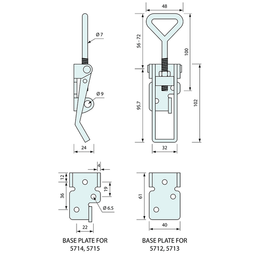 Hold Down Latch Large Padlockable Zinc Plated 160mm