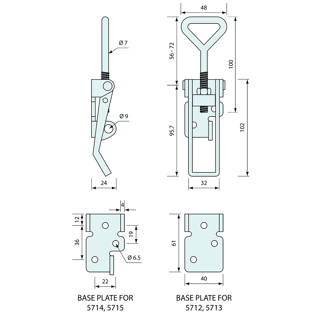 Hold Down Latch Large Padlockable Stainless Steel 160mm