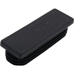 Rectangle Plug Ribbed Black 75x25mm