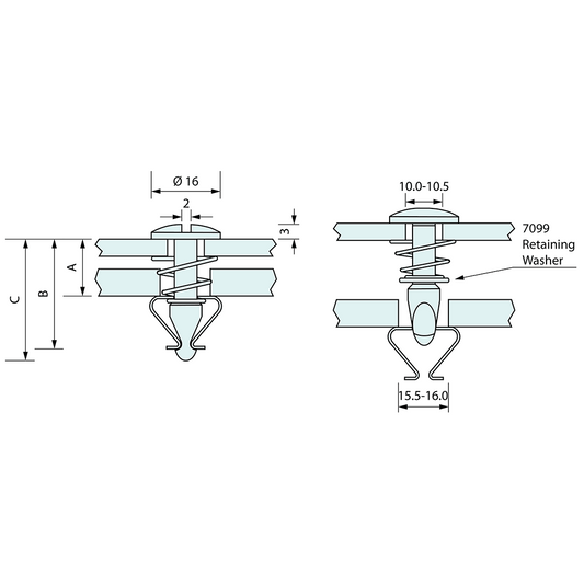 Quarter Turn Fastener Dome Head 28mm