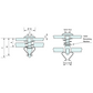 Quarter Turn Fastener Dome Head 32mm