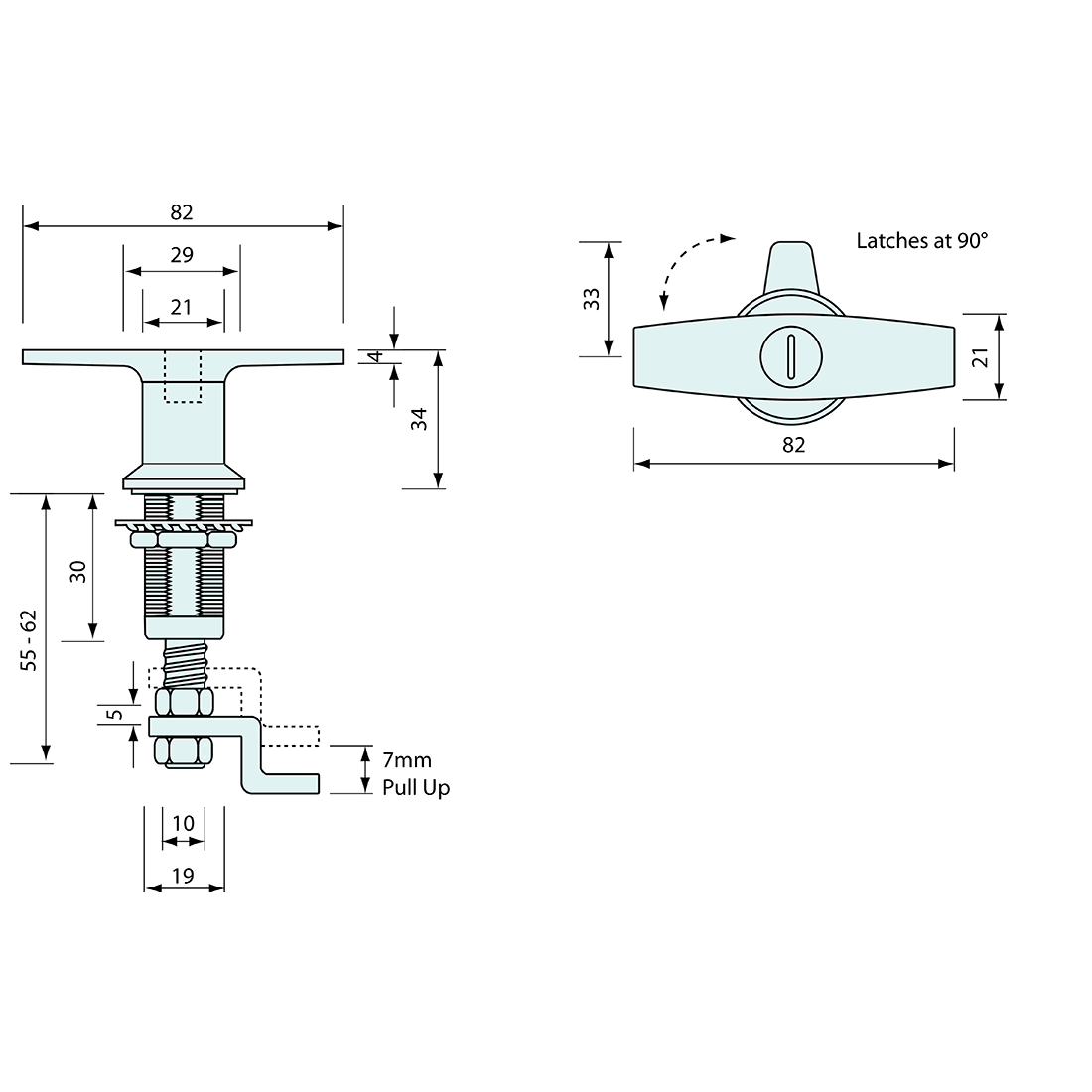 T Handle Compression Latch Keylocking – Co-Mac