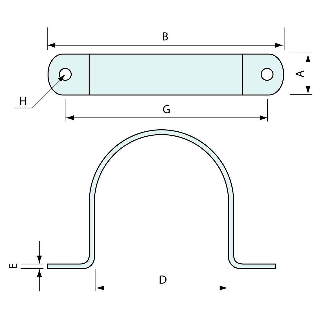 Tube Pipe Clamp Saddle Zinc Plated 50mm