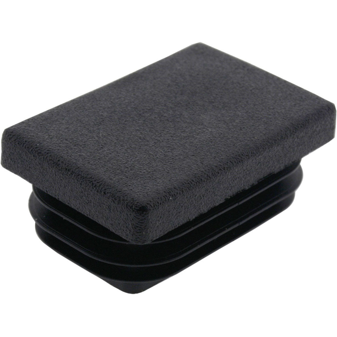 Rectangle Plug Ribbed Black 38.1x25.4mm