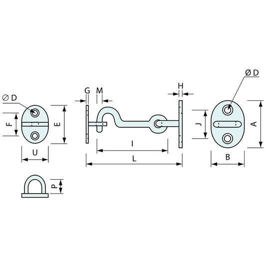 Cabin Hook Chrome 150mm