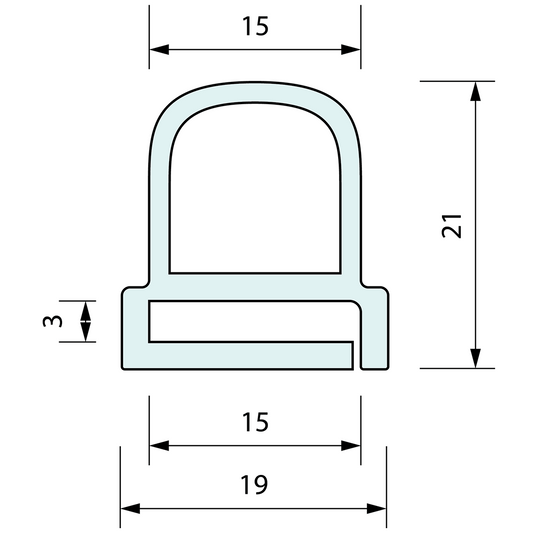 Silicone D Gasket 16mm x 19mm x 25mm