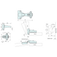 Self Closing Concealed Hinge Stainless Steel 56.5mm