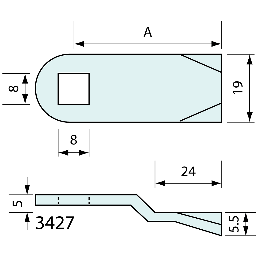 Cam Latch Bar Raised Down Heavy Duty 6mm