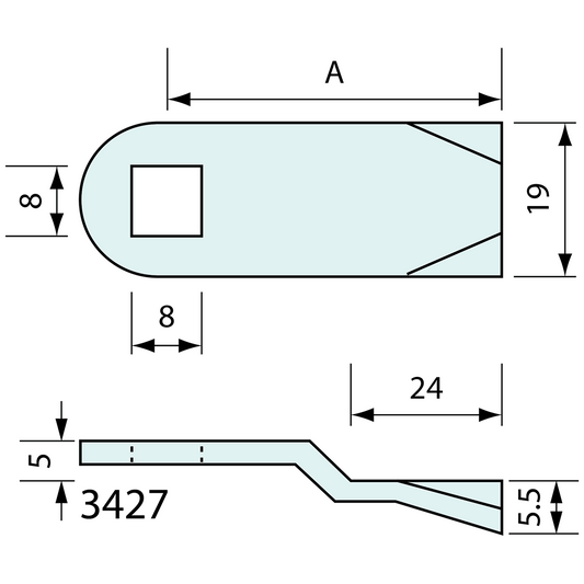 Cam Latch Bar Raised Down Heavy Duty 6mm