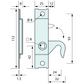 Deadbolt Latch Hooked Left Hand 112mm