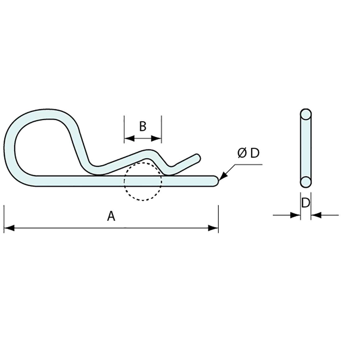 R Clip Zinc Plated 2.5mm Wire 46mm Long – Co-Mac