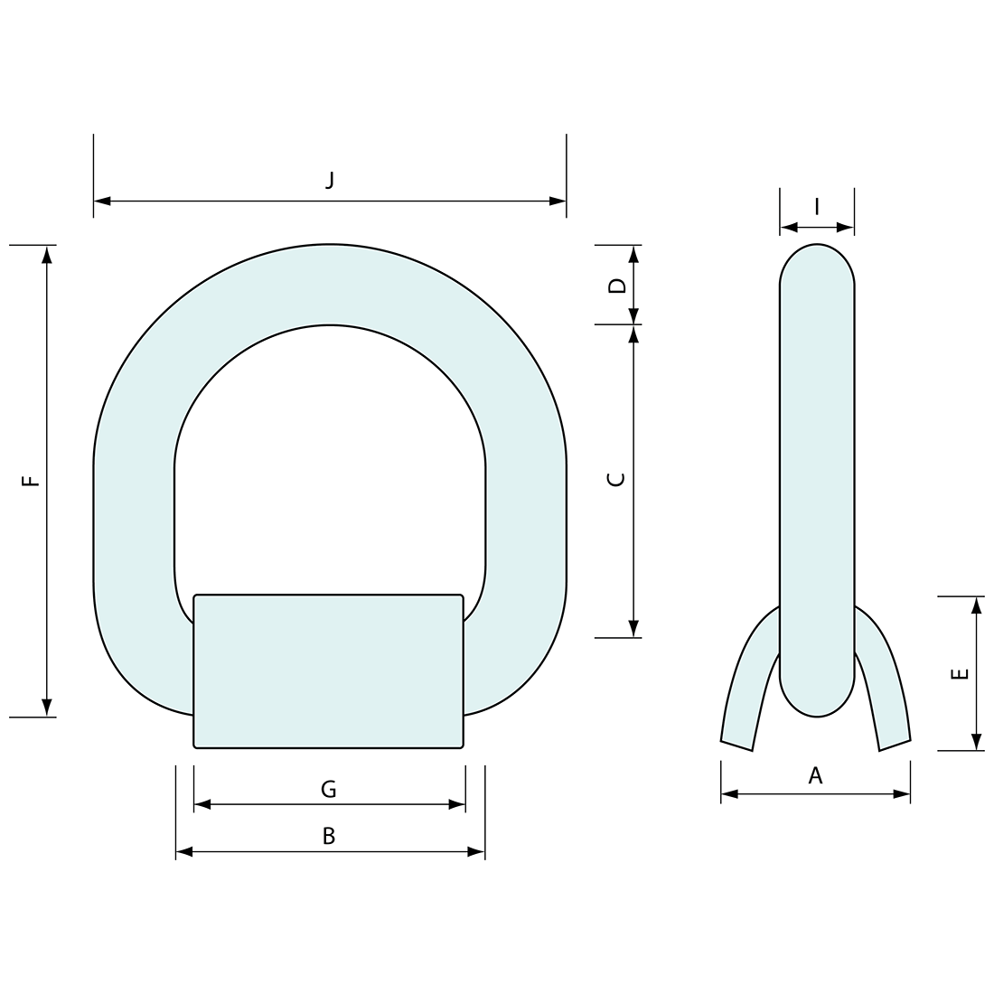 Rope Ring Weld On Forged Heavy Duty 100mm