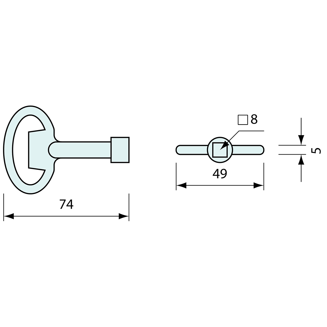 Key for 8mm Square Drive Stainless Steel – Co-Mac