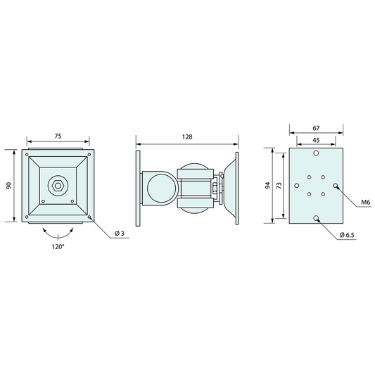 Unidirectional Wall Mount 128mm 25kg