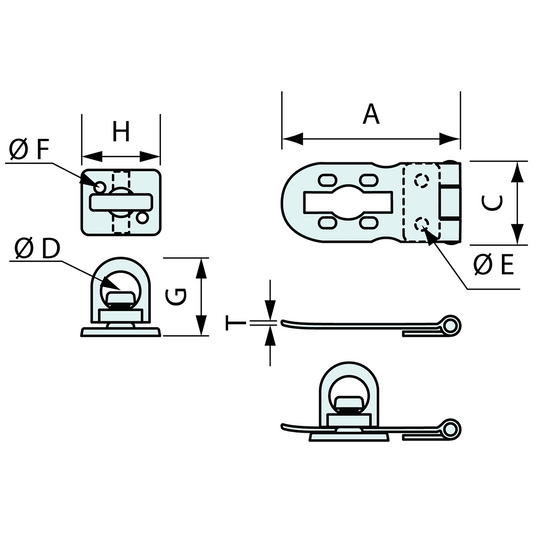 Hasp and Staple Stainless Steel 50mm