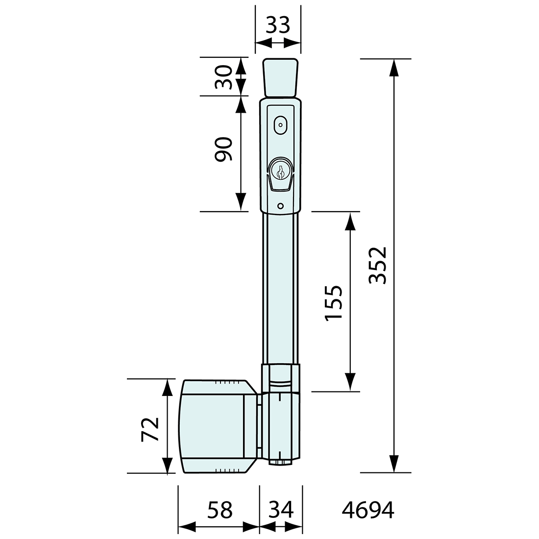 Pool Latch Black 310mm
