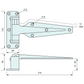 Cooler Hinge Cam Rise Right Hand White 283mm