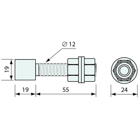 Single Ball Bearing Bottom Guide No Bracket Stainless Steel