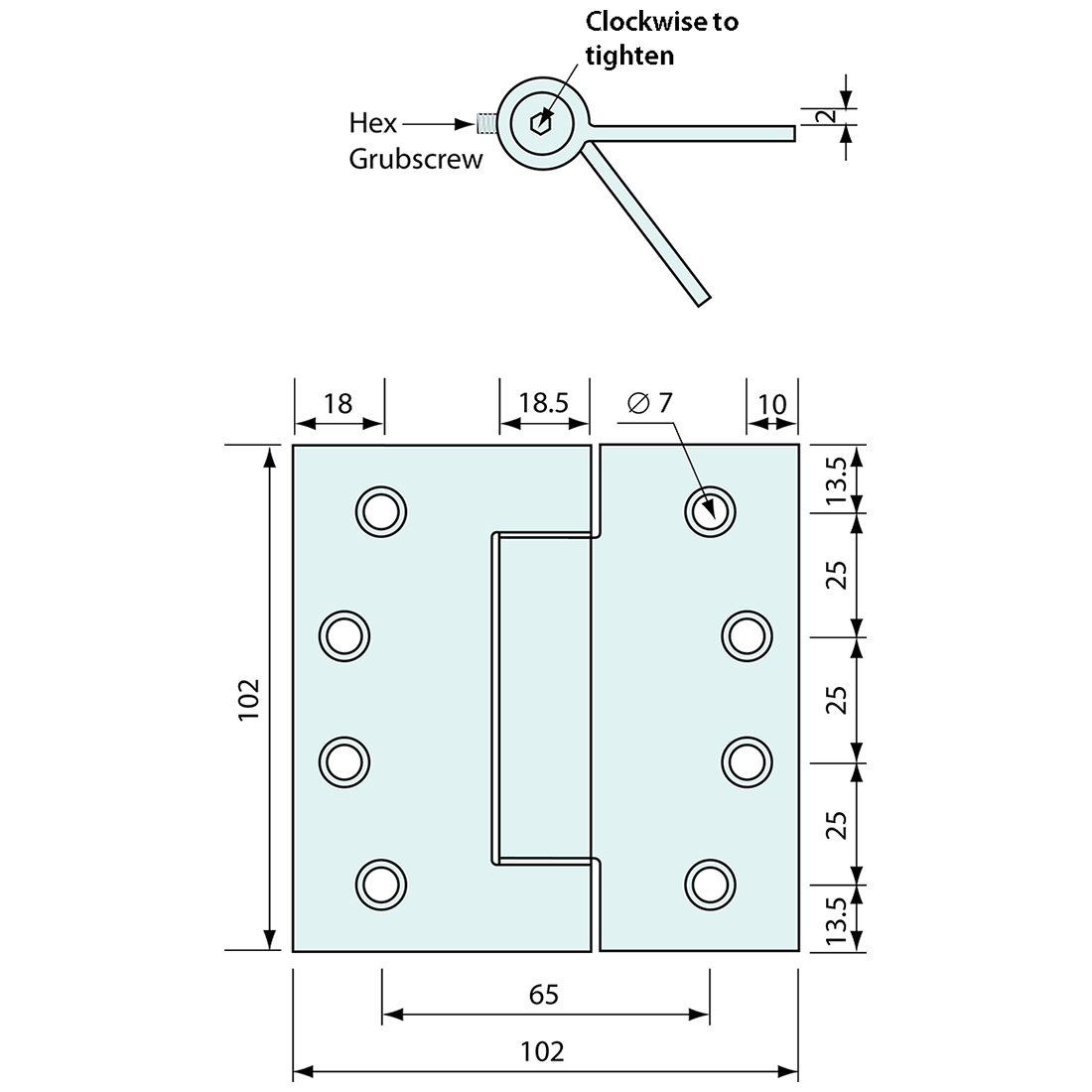 Butt Spring Hinge Stainless Steel Sprung Open 100mm – Co-Mac