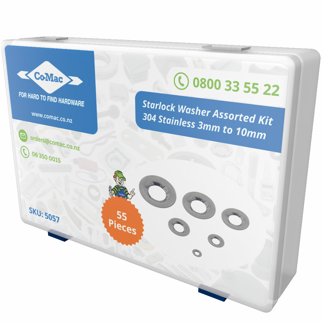 Starlock Washer Assorted Kit Stainless Steel 3mm to 10mm