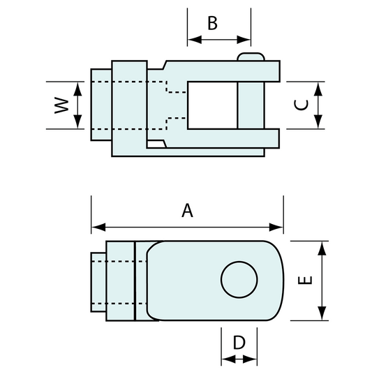 Clevis Joint Zinc Plated M6 Int