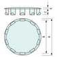 Round Spring Plug Round Tube Metal Nickel Plated 15.9mm