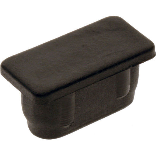 Rectangle Plug Smooth Black 32x16mm