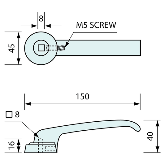 Inside Handle Chrome 130mm