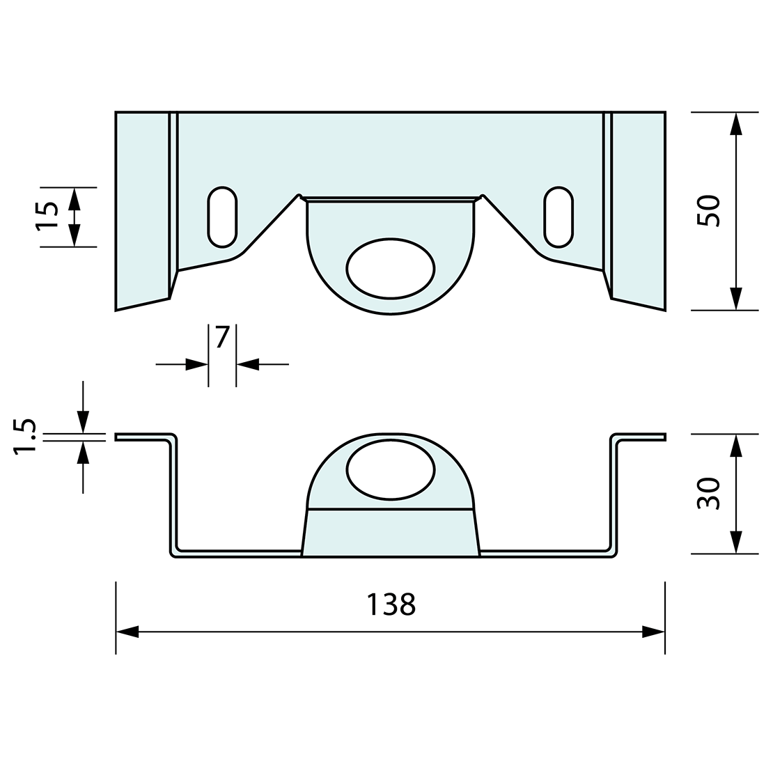 Backing Plate for Recessed Handle Grip