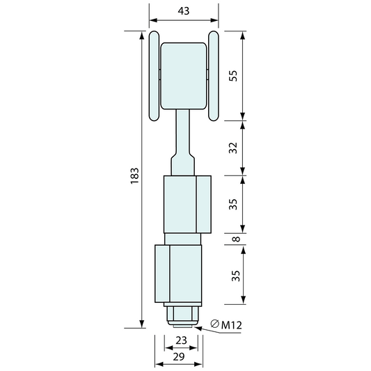 2 Wheel Bifold Door Weld On Sliding Hanger Zinc 75kg
