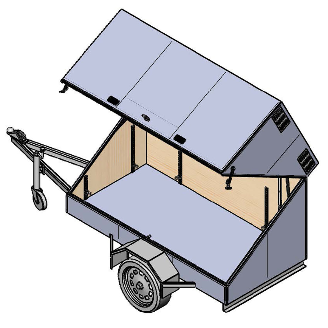 Shuttle Trailer Diagonally Opening - Free Engineering Plan