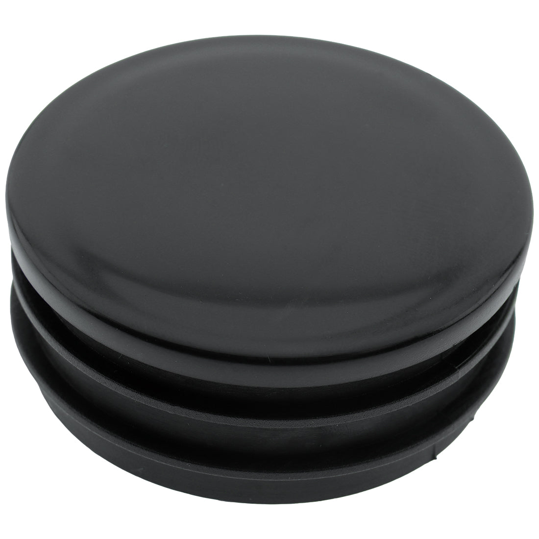 Round Plug Ribbed Black 50.8mm