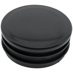 Round Plug Ribbed Black 50.8mm