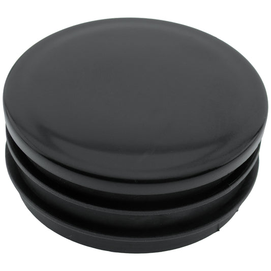Round Plug Ribbed Black 50.8mm