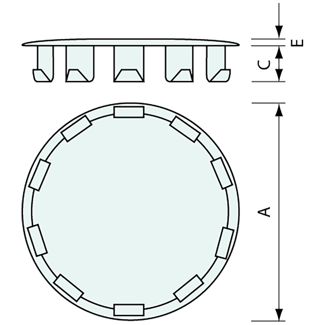 Round Spring Plug Round Tube Metal Nickel Plated 22.2mm – Co-Mac