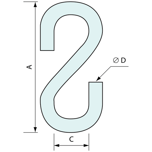 S Hook Zinc Plated 8x102mm
