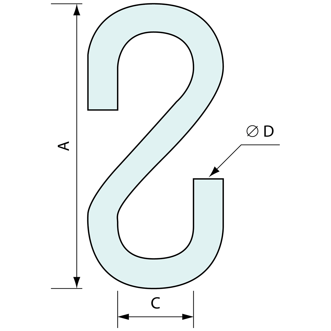 S Hook Zinc Plated 5x52mm