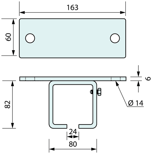 Horizontal Bracket Zinc Plated 900kg Load