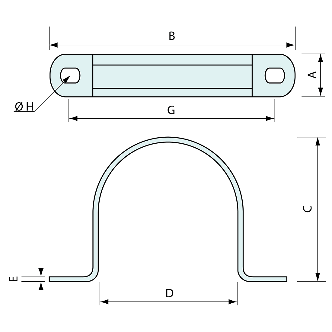 Tube Pipe Clamp Saddle Zinc Plated 50mm