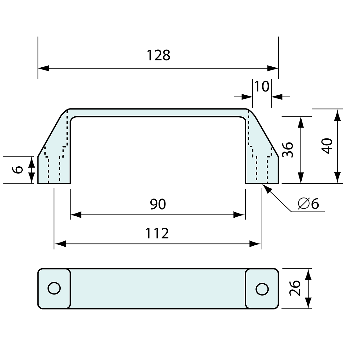 Grab Handle 128mm