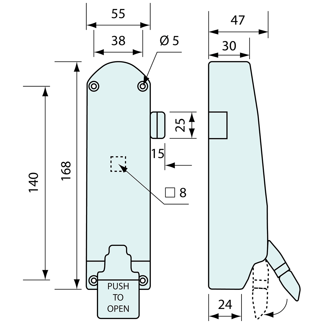 Panic Exit Pad 178mm