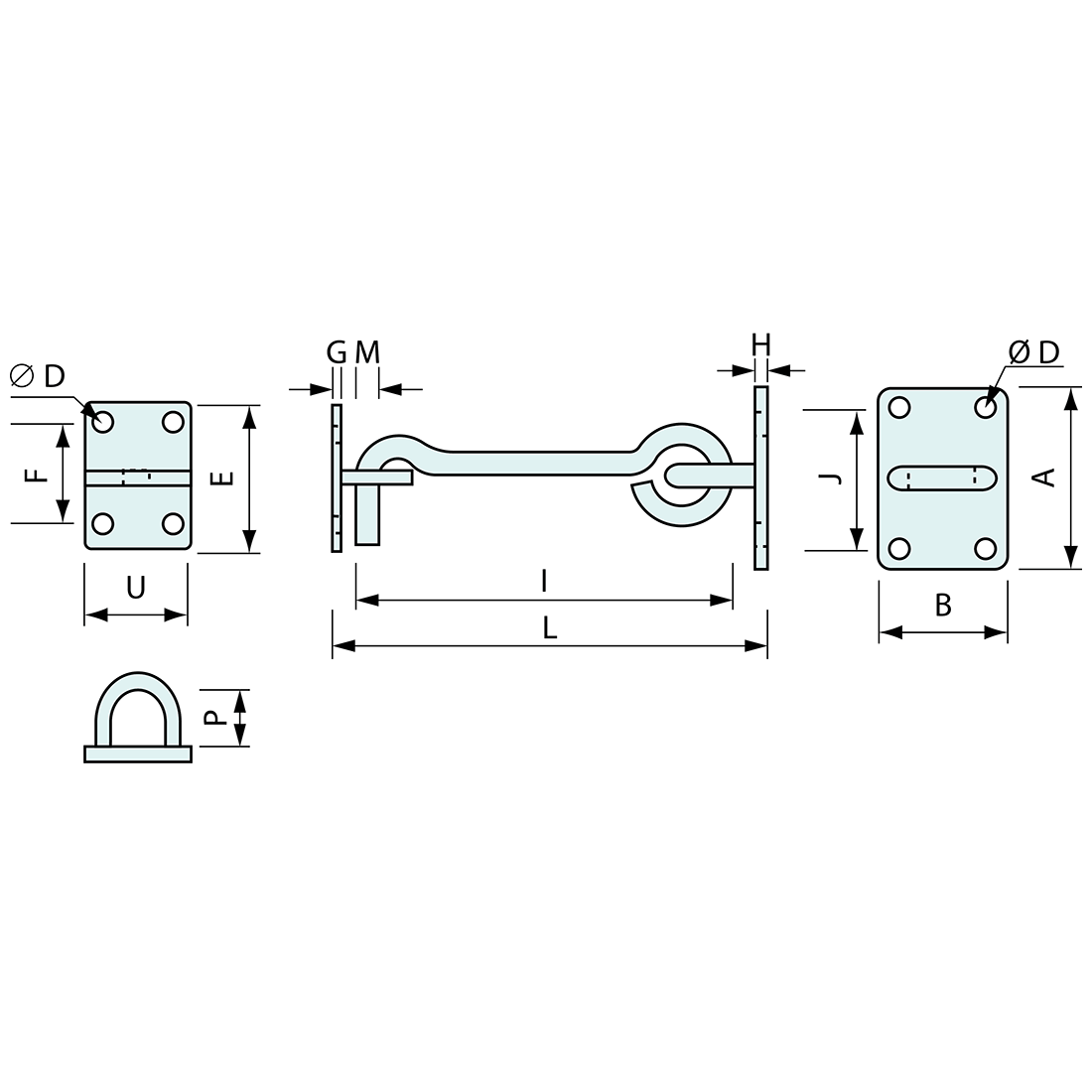 Cabin Hook 200mm SS 304
